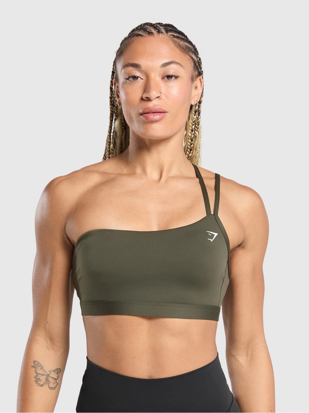 Gymshark Size S One-Shoulder Sports Bra - Green